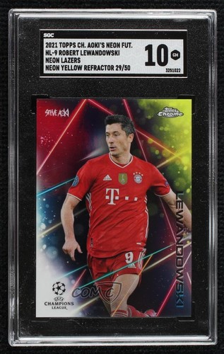 Robert Lewandowski 2020 Panini Chrome X Neon Yellow /50