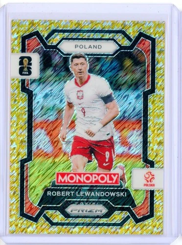 Robert Lewandowski 2026 Panini Copa Mundial de la FIFA Prizm Monopoly Gold Shimmer /500