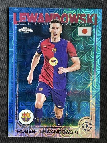 Robert Lewandowski 2024 Topps Cromo UCC Azul Mojo /75