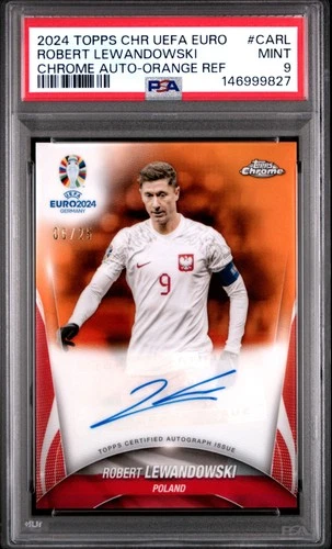 Robert Lewandowski 2024 Topps Cromo UEFA Euro Arancione Rifrattore /25