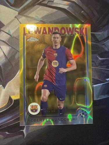 Robert Lewandowski 2024 Topps Cromo UEFA Oro Lava Refractor /50