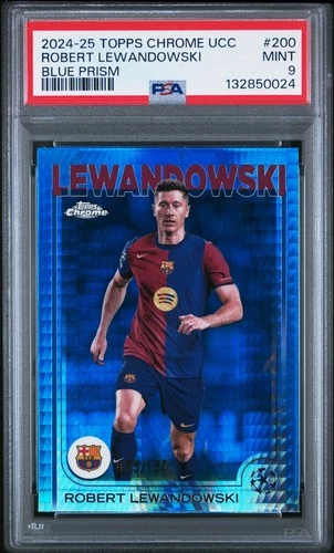 Robert Lewandowski 2024 Topps Cromo UEFA Prisma Azul /150