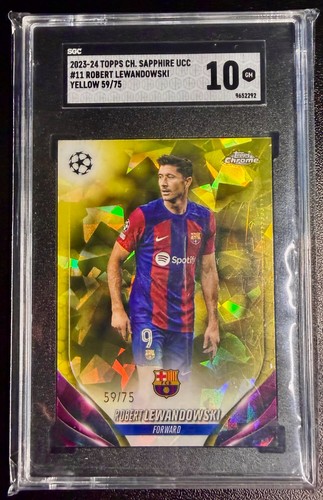 Robert Lewandowski 2023 Topps Cromo Zafiro Amarillo /75