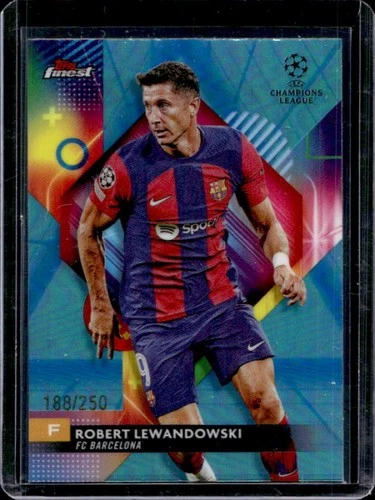 Robert Lewandowski 2024 Topps Finest Blue Aqua Vapor Wave /250