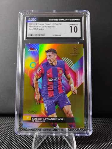 Robert Lewandowski 2023 Topps Finest Gold Refractor /50