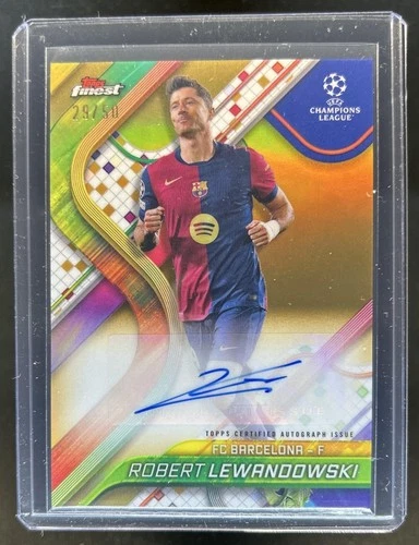 Robert Lewandowski 2024 Topps Finest Gold Refractor /50