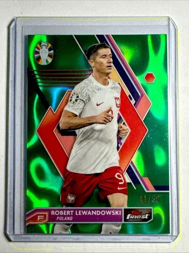 Robert Lewandowski 2023 Topps Finest Green Refractor /99