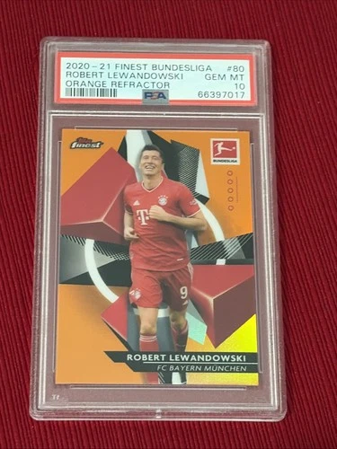 Robert Lewandowski 2020 Panini Finest Orange Refractor /25