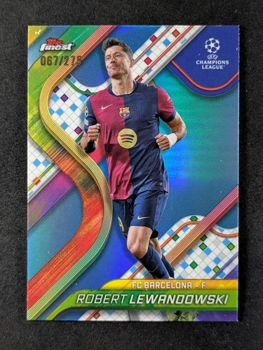 Robert Lewandowski 2024 Topps Finest Sky Blue Refractor 67/275