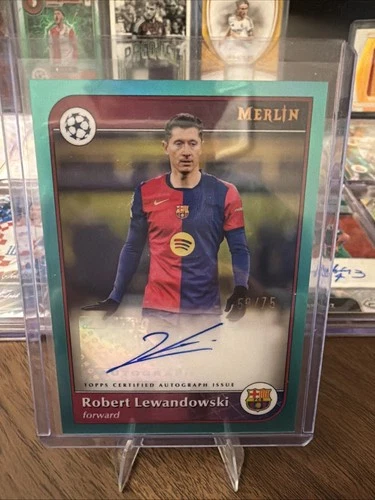 Robert Lewandowski 2024 Topps Merlin Chrome Aqua /75