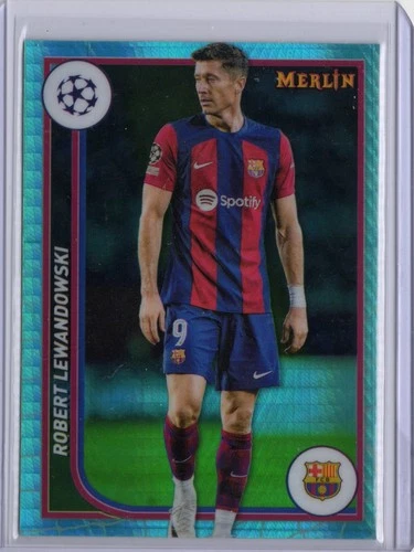 Robert Lewandowski 2023 Topps Merlin Chrome Aqua Prism Refractor