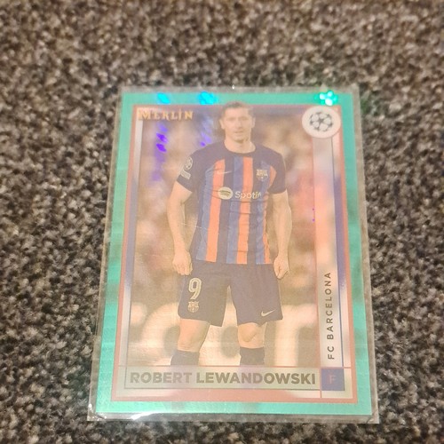 Robert Lewandowski 2022 Topps Merlin Chrome Aqua Prism Refractor
