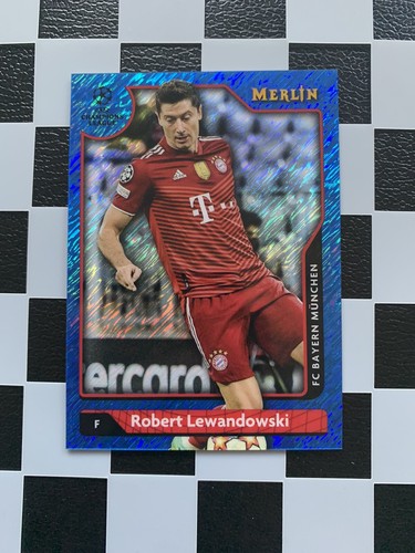 Robert Lewandowski 2021 Topps Merlin Chrome Blue Shimmer /75