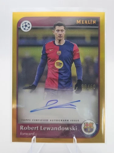 Robert Lewandowski 2024 Topps Merlin Chrome Gold Refractor /50