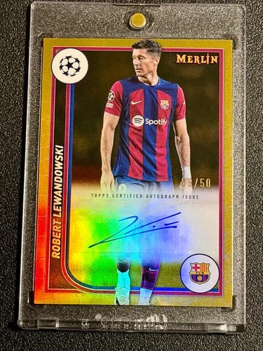 Robert Lewandowski 2023 Topps Merlin Chrome Gold Refractor /50