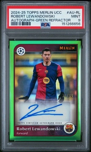 Robert Lewandowski 2024 Topps Merlin Chrome Green Refractor /99