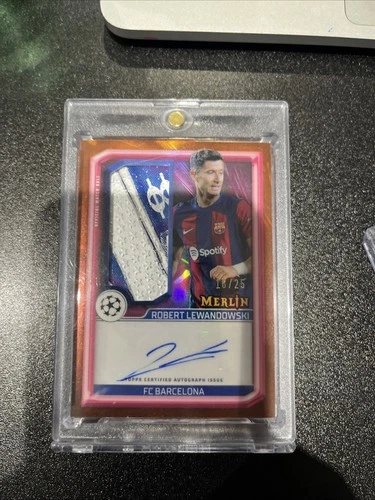 Robert Lewandowski 2023 Topps Merlin Chrome Orange Refractor /25