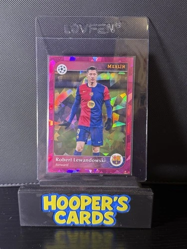 Robert Lewandowski 2024 Topps Merlin Chrome Pink Cracked Ice /199