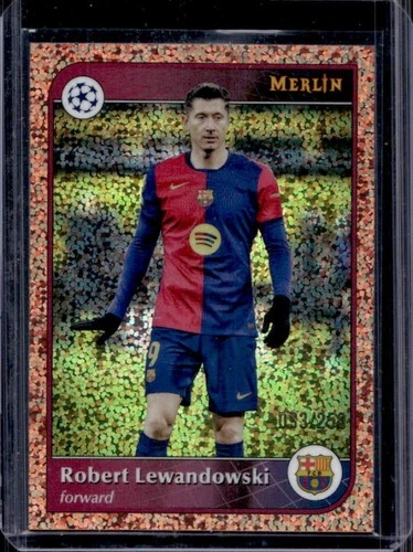Robert Lewandowski 2024 Topps Merlin Chrome Rose Gold Speckle Refractor /250
