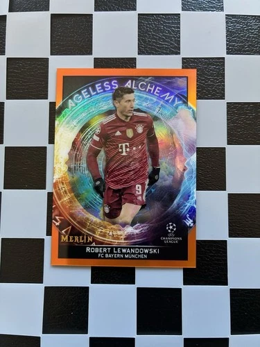 Robert Lewandowski 2021 Topps Merlin Chrome UCL Orange /25