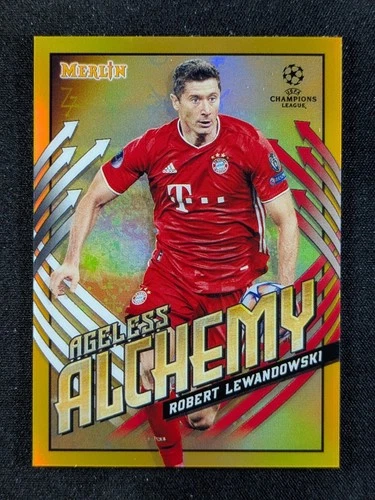 Robert Lewandowski 2020 Topps Merlin Chrome UEFA Gold Refractor /50