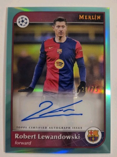 Robert Lewandowski 2024 Topps Merlin Chrome Water Refractor /75