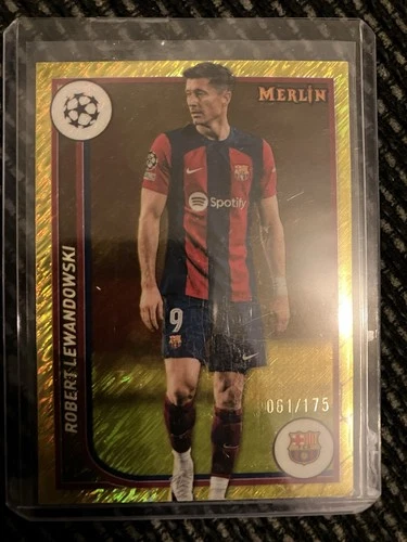 Robert Lewandowski 2023 Topps Merlin Chrome Yellow Shimmer /175