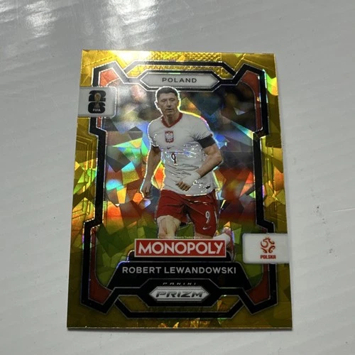 Robert Lewandowski 2026 Panini Monopoly Prizm Gold Cracked Ice