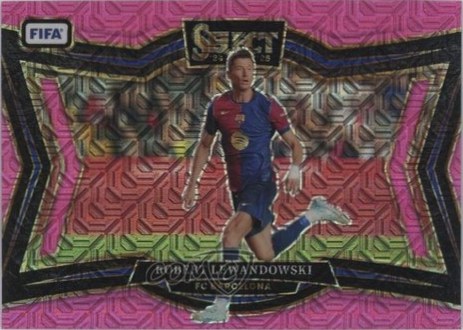Robert Lewandowski 2024 Panini Select Pink Mojo Prizm /299