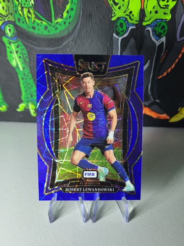 Robert Lewandowski 2024 Panini Select Terrace Blue Lazer Prizm