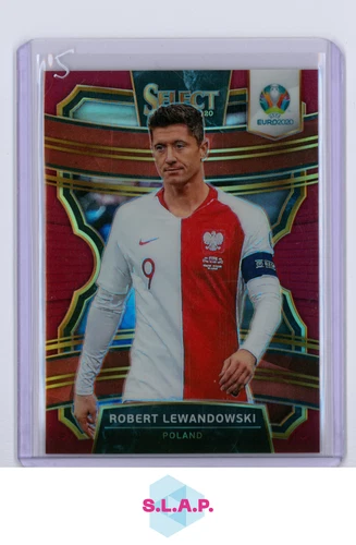 Robert Lewandowski 2020 Panini Select UEFA Euro Terrace Red Prizm /165
