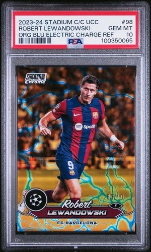 Robert Lewandowski 2023 Topps Stadium Club Chrome Orange/Blue /10