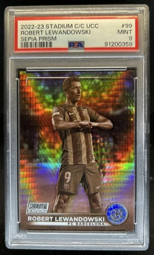 Robert Lewandowski 2022 Panini Stadium Club Chrome Sepia Prism Refractor /75