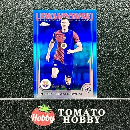 Robert Lewandowski 2024 Topps UEFA 2024-25 Blue Refractor /150