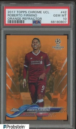 Roberto Firmino 2017 Topps Chrome UCL Orange Refractor /25