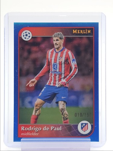 Rodrigo De Paul 2024 Topps Chrome Merlin Blue Refractor /150