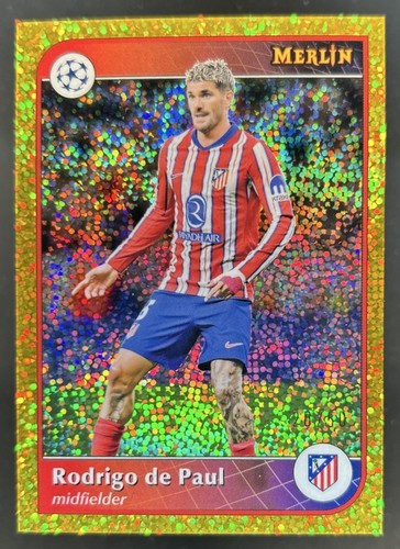 Rodrigo de Paul 2024 Topps Merlin Chrome UEFA Gold Speckle Refractor /50