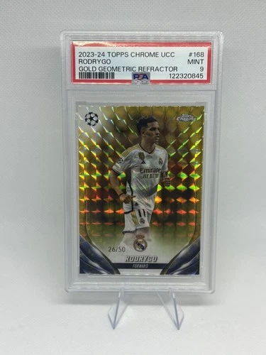 Rodrygo 2023 Topps 2023-24 Cromo UEFA Club Oro Refractor Geométrico /50