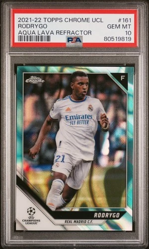 Rodrygo 2021 Topps Chrome Aqua Lava