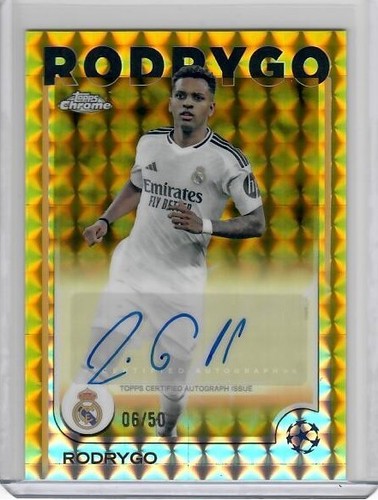 Rodrygo 2024 Topps Chrome Gold Geometric Refractor /50
