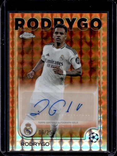 Rodrygo 2024 Topps Chrome Orange Geometric Refractor /25