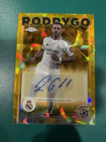Rodrygo 2024 Topps Chrome Sapphire Gold /50