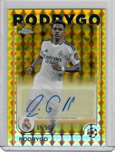 Rodrygo 2024 Topps Chrome UEFA Gold Geometric Refractor /50