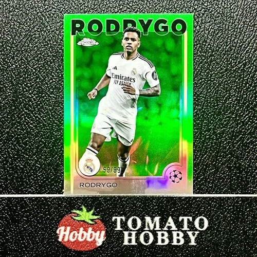 Rodrygo 2024 Topps Chrome UEFA Green Refractor /99