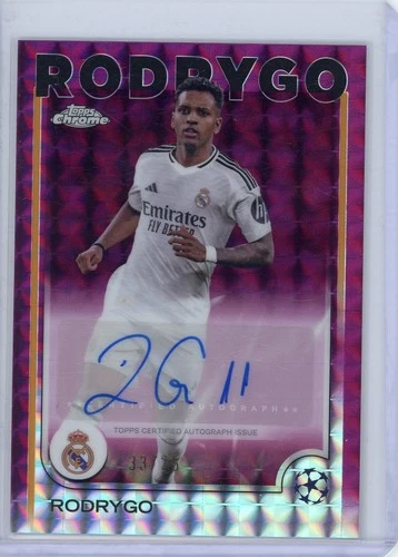 Rodrygo 2024 Topps Chrome UEFA Magenta Geometric /75