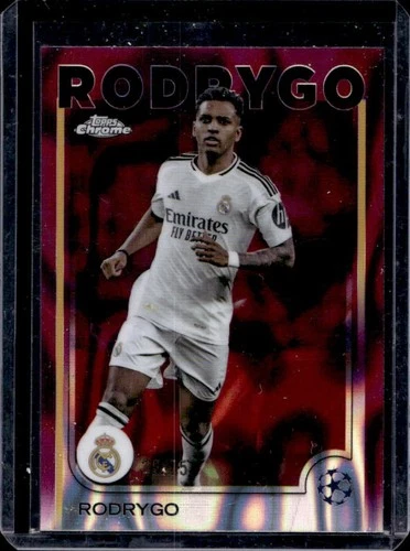Rodrygo 2024 Topps Chrome UEFA Magenta Lava Refractor /75