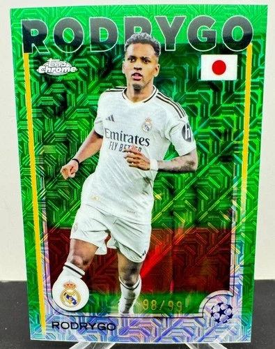 Rodrygo 2024 Topps Cromo UCC Edición Japón Mojo Verde /99