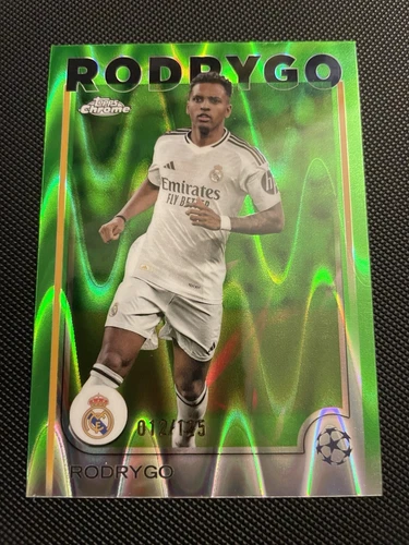 Rodrygo 2024 Topps Cromo UCC Verde Neón Raywave /125