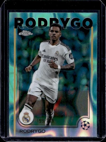 Rodrygo 2024 Topps Cromo UEFA Aqua Lava Refractor /199