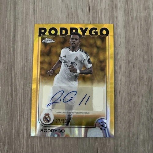 Rodrygo 2024 Topps Cromo UEFA Clubes Competiciones Gold Wave /50
